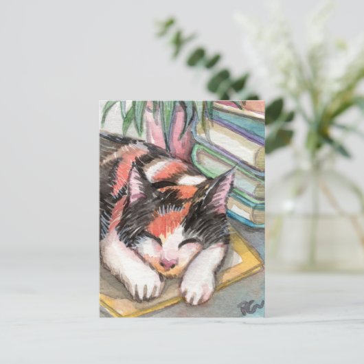 Kat van de Boeken Briefkaart (Staand voorkant)