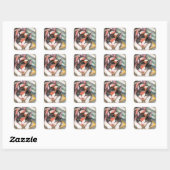 Kat van de Boeken Vierkante Sticker (Vel)