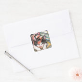 Kat van de Boeken Vierkante Sticker (Envelop)