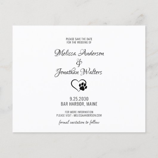 Kat van de foto van Honor Pet, sla de datumkaarten (Achterkant)