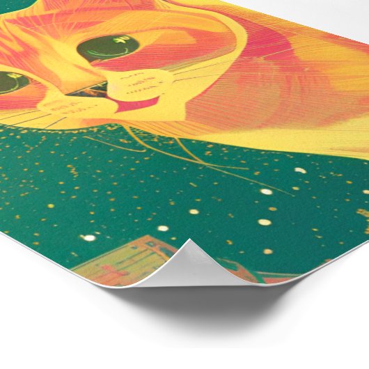 Kat van de illustratieperspectief van gemberkatten poster (Hoek)