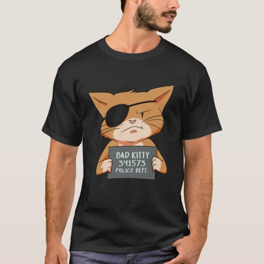 Kat van de kantelmugshot van de slechte kat voor h t-shirt (Voorkant)