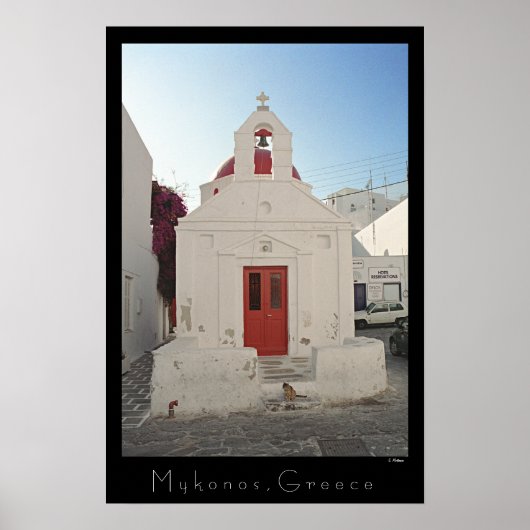 Kat van de kerk - Mykonos Poster (Voorkant)