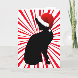 Kat van de Kerstman Feestdagen Kaart