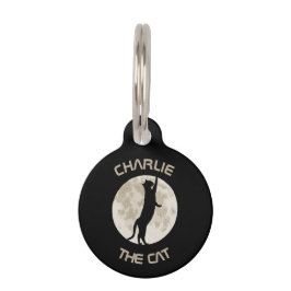 Kat van de maan personaliseer naam huisdierpenning