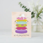 Kat van de papegaaien en de cartoons van de erwt briefkaart (Staand voorkant)