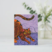 Kat van de rijstzon briefkaart (Staand voorkant)