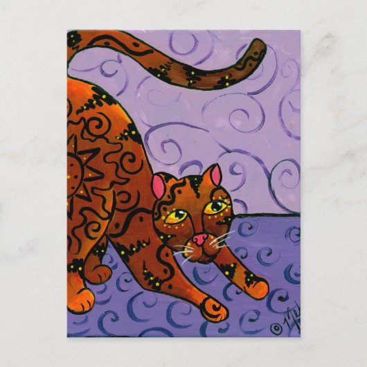 Kat van de rijstzon briefkaart (Voorkant)