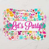 Kat van de tuin: "Laten we feest!" Uitnodigingen (Voorkant / Achterkant)