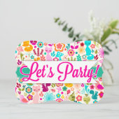 Kat van de tuin: "Laten we feest!" Uitnodigingen (Staand voorkant)