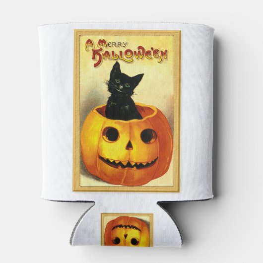 Kat van Halloween, in Jack O Lantern Blikjeskoeler (Achterkant)