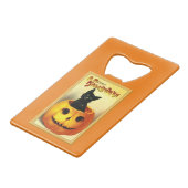Kat van Halloween, in Jack O Lantern Creditkaart Flessenopener (Voorkant Gekanteld)