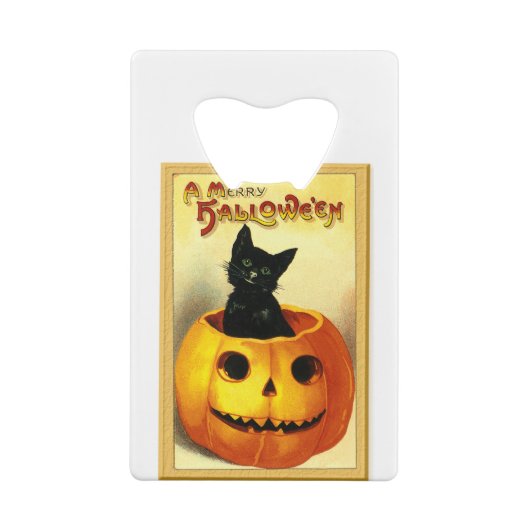 Kat van Halloween, in Jack O Lantern Creditkaart Flessenopener (Achterkant)