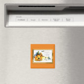 Kat van Halloween, in Jack O Lantern Magneet (Insitu (Vaatwasser))