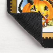 Kat van Halloween, in Jack O Lantern Muismat (Hoek)