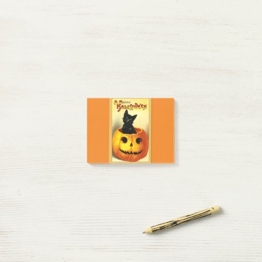 Kat van Halloween, in Jack O Lantern Post-it® Notes (Op bureau)