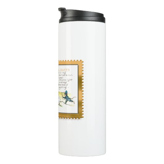 Kat van Halloween, in Jack O Lantern Thermosbeker (Geroteerd rechts)