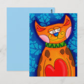 Kat van het hart briefkaart (Voorkant / Achterkant)