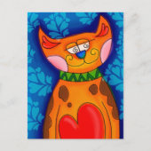 Kat van het hart briefkaart (Voorkant)