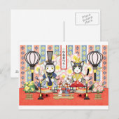 Kat van het Japanse Doll-festival van 3 maart Briefkaart (Voorkant / Achterkant)