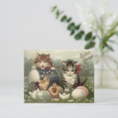 Kat van het Katje van het Ei van Pasen de Kuiken Feestdagenkaart (Staand voorkant)