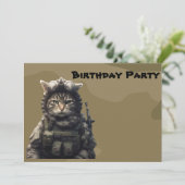 Kat van het militaire leger van Birthday Kaart (Staand voorkant)
