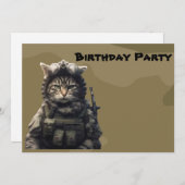 Kat van het militaire leger van Birthday Kaart (Voorkant / Achterkant)