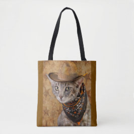 Kat van het Wilde Westen Tote Bag