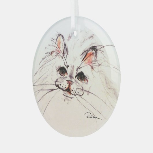 Kat van Hevener Glas Ornament (Voorkant links)