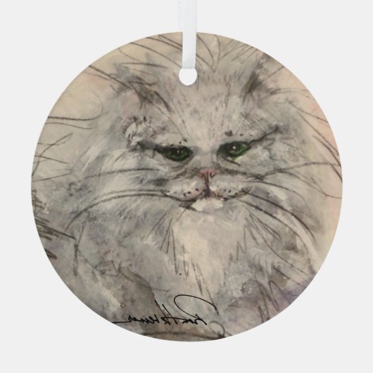 Kat van Hevener Glas Ornament (Achterkant)