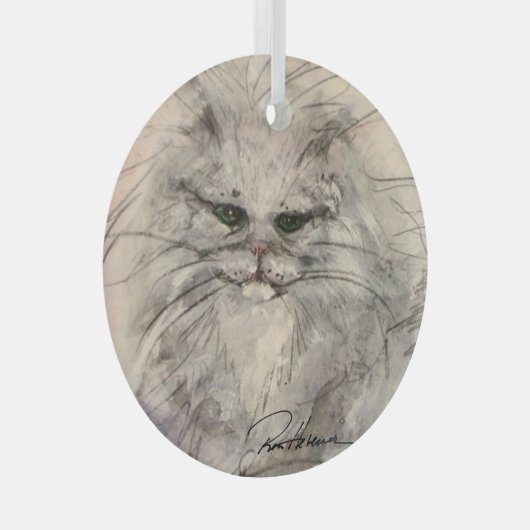 Kat van Hevener Glas Ornament (Voorkant Rechts)