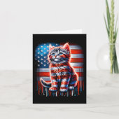 Kat van juli Amerikaanse vlag Cute Kitten Memorial Kaart (Voorkant)