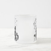 Kat van kippen (zwart) matglas koffiemok (Center)