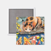 Kat van Koi Pond Magneet (Voorkant / Achterkant)