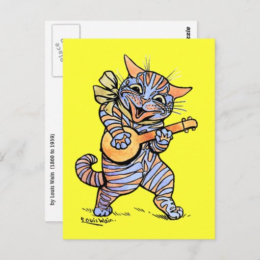 Kat van Louis Wain Briefkaart (Voorkant / Achterkant)