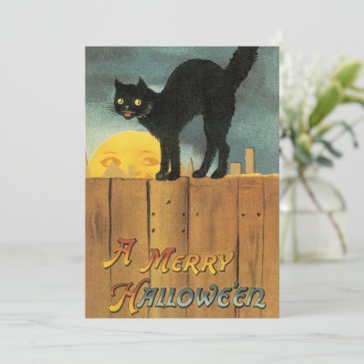  kat van Merry Halloween door Ellen Clapsaddle Pa Kaart (Staand voorkant)
