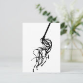 Kat van Nine Tails S&M Whip Outline Silhouette Briefkaart (Staand voorkant)
