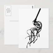 Kat van Nine Tails S&M Whip Outline Silhouette Briefkaart (Voorkant / Achterkant)