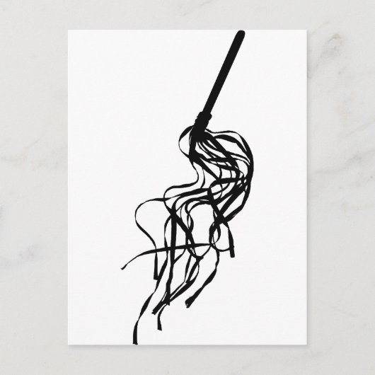 Kat van Nine Tails S&M Whip Outline Silhouette Briefkaart (Voorkant)