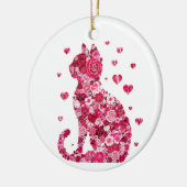 Kat van Rozen Keramisch Ornament (Links)
