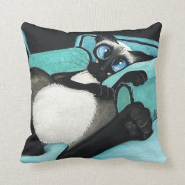 Kat van Siamese door Bihrle Turquoise & Toes Kussen