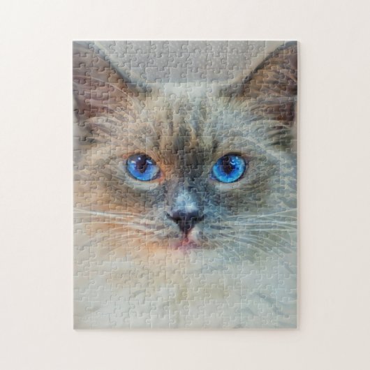 Kat van Siamese met blauwe ogen Legpuzzel (Verticaal)