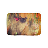 Kat van Siamese met bloemen Badmat (Voorkant)