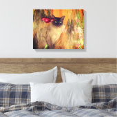 Kat van Siamese met bloemen Canvas Afdruk (Insitu (Slaapkamer))