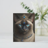 Kat van Siamese met een juwelen kuit en Ketting Briefkaart (Staand voorkant)