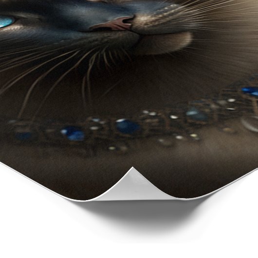 Kat van Siamese met een juwelen kuit en Ketting Poster (Hoek)