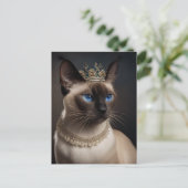 Kat van Siamese met kroon Briefkaart (Staand voorkant)