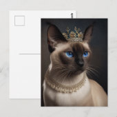 Kat van Siamese met kroon Briefkaart (Voorkant / Achterkant)