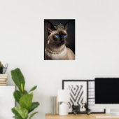 Kat van Siamese met kroon Poster (Thuiskantoor)