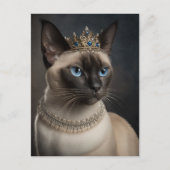 Kat van Siamese met kuit en Ketting Briefkaart (Voorkant)